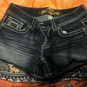 Maurices Dark Wash Blue Denim Jean Shorts